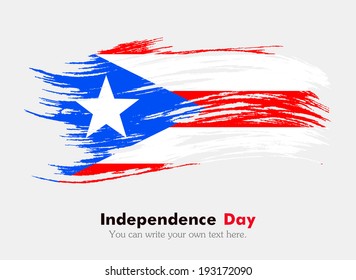 Flag in grungy style. Independence Day. Flag of Puerto Rico