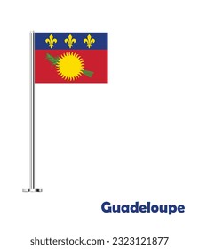 Flag of Guadeloupe, Table Flag of Guadeloupe, Vector Illustration.