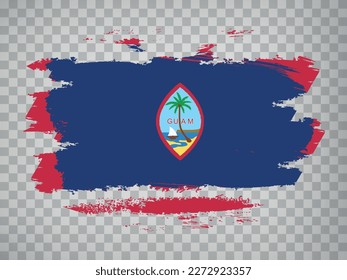 Flag of  Guam brush stroke background.  Flag Guam  on transparent background for your design, app, UI.  Stock vector. EPS10.