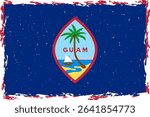 Flag of Guam brush stroke grunge texture