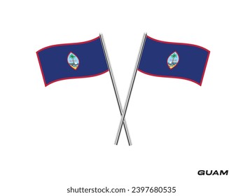 Flag of Guam, Guam cross flag design. Guam cross flag isolated on white background. Vector Illustration of crossed Guam  flags.