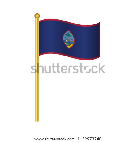 Flag of Guam ,Guam flag official colors and proportion correctly, Guam flag waving isolated Vector illustration eps10.