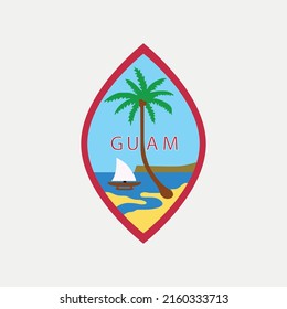 Flag of Guam seal - Sovereign state United States graphic element Illustration template design
