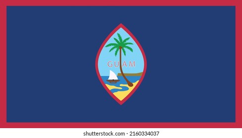 Flag of Guam - Sovereign state United States graphic element Illustration template design
