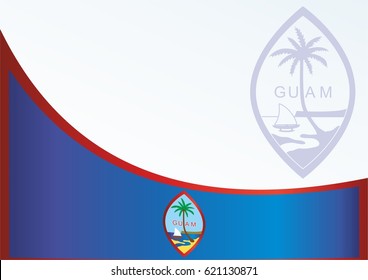 Flag of Guam, template for the award, official document with the flag and the symbol of Guam