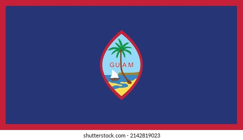 Flag of Guam. territory of Guam USA. United States. United States of America US.