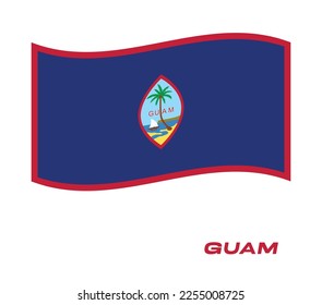 Flag of Guam, Waving National flag of Guam, National flag of Guam vector illustration.