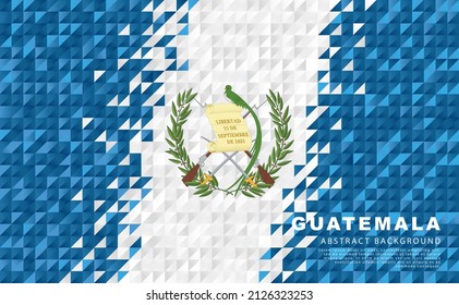 Bandera de Guatemala. Fondo abstracto de pequeños triángulos en forma de coloridas franjas azules y blancas de la bandera guatemalteca. Ilustración vectorial.