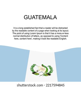 Flagge von Guatemala für Banner auf quadratisch-weißem Hintergrund. Guatemala Flagge mit Platz für Text. Guatemala quadratischer Banner mit Flagge. Vektorgrafik eps10