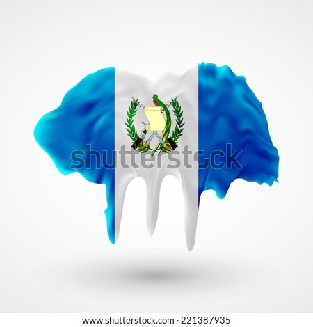 Flag of Guatemala 
Blot with paint streaks with the national colors. Independence Day. Banner Pennon Pennant Background Stock Vector Icon Image Picture Illustration Printed material Logo 
