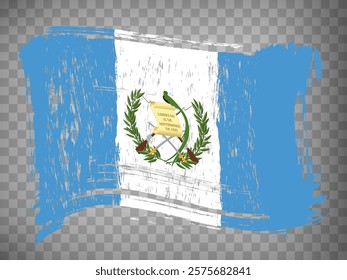 Flag of Guatemala from brush strokes.  Waving Flag of Guatemala on transparent background for your web site design, app, UI. Stock vector. Vector illustration. EPS10.
