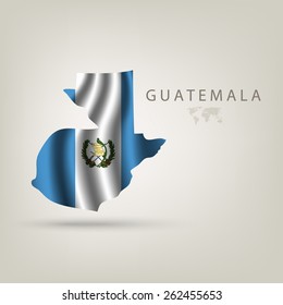 Flag of GUATEMALA as a country with shadow
