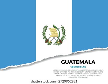 Bandera de Guatemala. Efecto de borde de papel rasgado creativo sobre fondo transparente con irregularidades irregulares. Una apariencia tridimensional con sombras realistas, como si hubiera sido rasgada para revelar una superficie blanca debajo