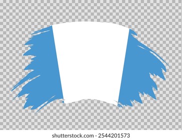 Bandeira da Guatemala com efeito de pincel de traço de tinta aflita em plano de fundo isolado
