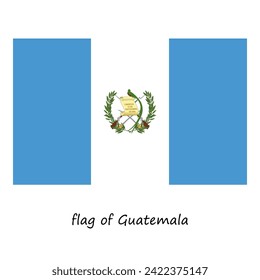 The flag of Guatemala in a flat style, highlighted on a white background. the official state symbol of Guatemala. stock vector illustration. EPS 10.