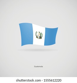 The flag of Guatemala is flying layered vector image.