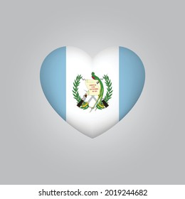 Flag of Guatemala in heart. Guatemalan flag vector. Love Guatemala symbol