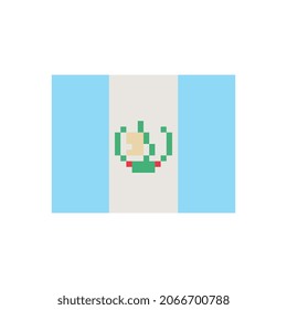 Flag Guatemala. Pixel art. Stickers design. Isolated vector illustration. 