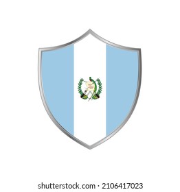 Bandera de Guatemala con marco de escudo plateado