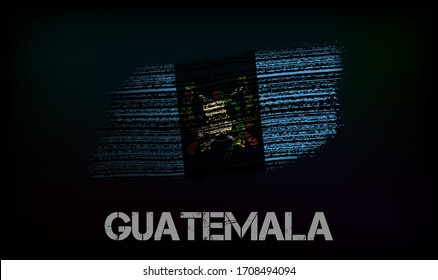 Flagge Guatemalas. Vektorillustration im Grunge-Stil mit Rissen und Abrieben. Gutes Bild für den Druck