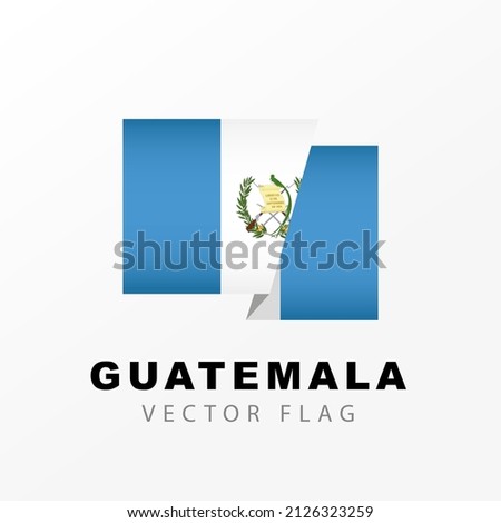 Flag of Guatemala. Vector illustration isolated on white background. Colorful Guatemalan flag logo.