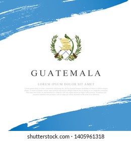 Flag of Guatemala. Vector illustration on white background. Brush strokes drawn by hand. Independence Day.