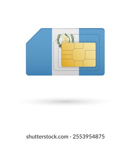 Flag of Guatemala. Vector illustration of SIM Card with flag on white background