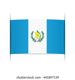Flag of Guatemala. Vector illustration of a stylized flag. The slit in the paper with shadows. Element for infographics.