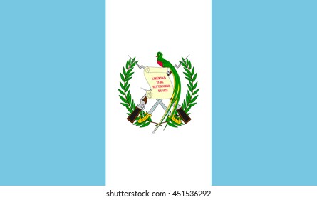 Flag of Guatemala. Vector in official colors and proportions