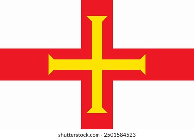 The flag of Guernsey. Flag icon. Standard color. Vector illustration.	