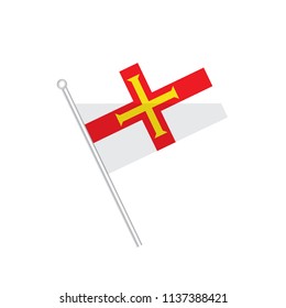 Flag of Guernsey. Flag of Island. Flag of Territory. isolated on a white background.