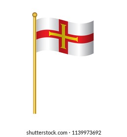 Flag of Guernsey ,Guernsey flag official colors and proportion correctly, Guernsey flag waving isolated Vector illustration eps10.