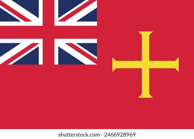 Flag of Guernsey. Red flag with a cross. Guernsey is the state symbol of the British Crown Dependency.