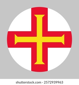 Flag of Guernsey round shape, national symbol