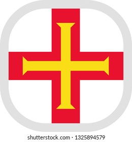 Flag of Guernsey. Rounded square icon on white background, vector illustration.