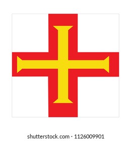 Flag of Guernsey,Guernsey flag Vector Square Icon - Illustration, Flag of Guernsey. Abstract concept, icon, square, button. Raster illustration on white background.