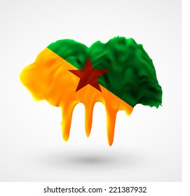 Flag Guiana 
Blot with paint streaks with the national colors. Independence Day. Banner Pennon Pennant Background Stock Vector Icon Image Picture Illustration Printed material Logo 