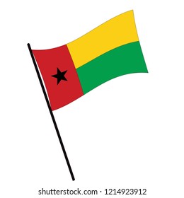 Flag of Guin Bissau , Guin Bissau flag waving isolated vector illustration