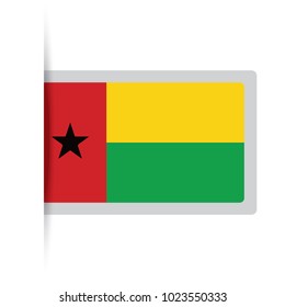 Flag of Guin-Bissau. Vector illustration of a stylized flag. The slit in the paper with shadows. isolated on white.