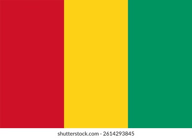 The flag of Guinea, with accurate proportions and colors. Vector image.