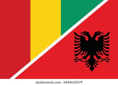 Flag of Guinea and Albania concept graphic element Illustration template design
