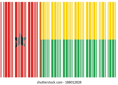 The Flag of Guinea Bissau in a Barcode Format