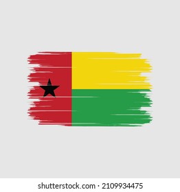 Flag of Guinea Bissau with brush style