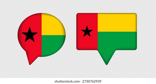 Bandeira da Guiné Bissau em balão de discurso.