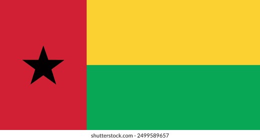 Die Flagge von Guinea Bissau, Vektordesign