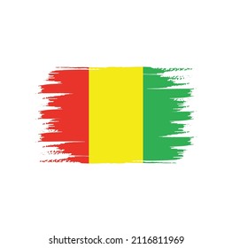 Flag of Guinea with brush style