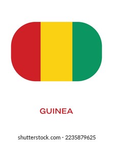 Flag of Guinea, button style, Guinea flag Vector illustration, Guinea national flag in a circle.