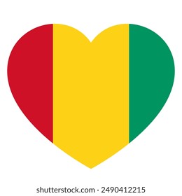 flag of Guinea in form of heart, symbol of love
