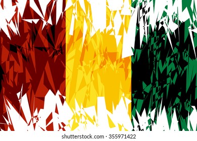 Flag of Guinea in grunge style. Vector illustration.