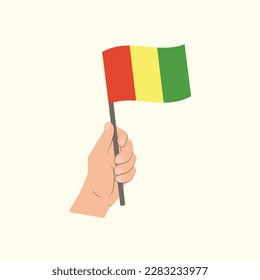 Flag of Guinea, Hand Holding flag